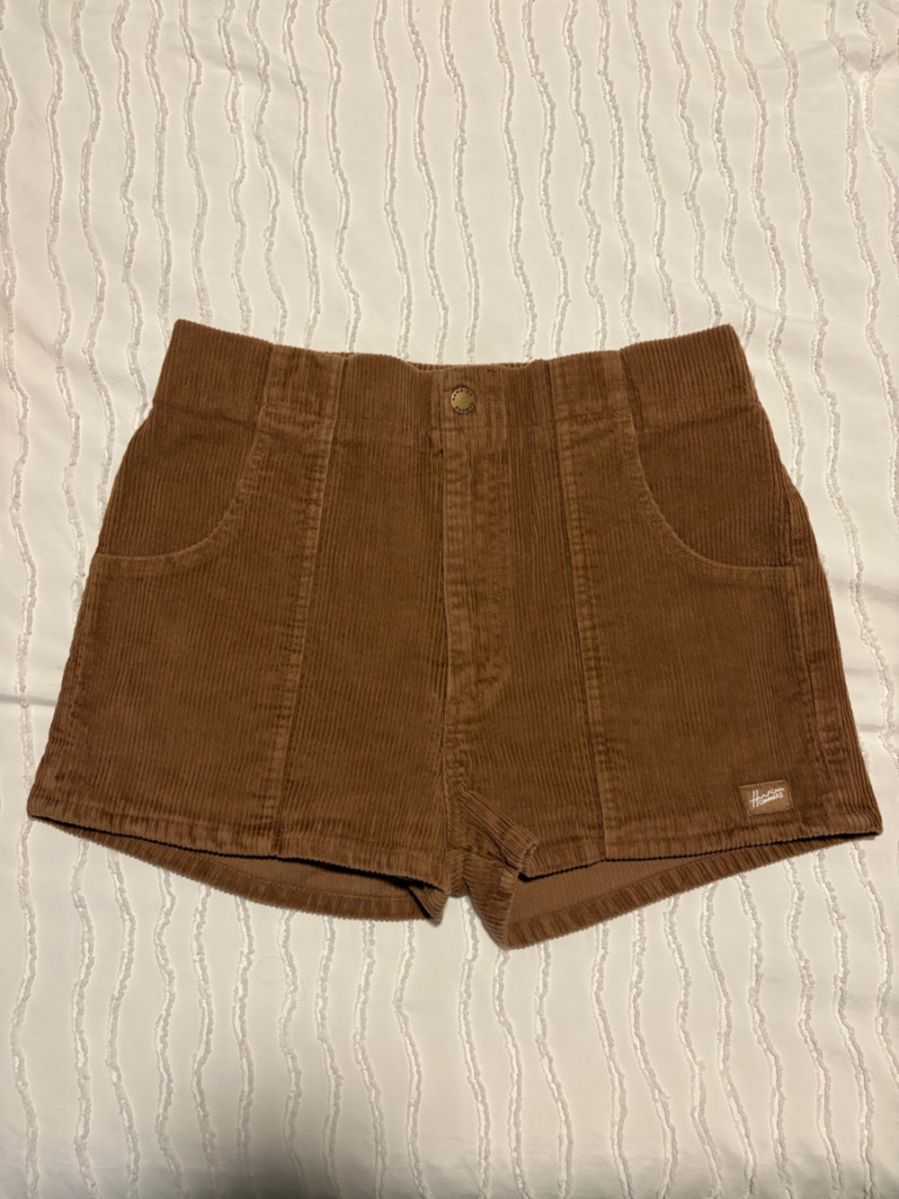 Hammies Brown Corduroy High Waist Shorts